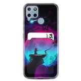 Kılıfland Realme C25S ile Uyumlu Kartvizitli Kartlıklı Silikon Kılıf, Lost Warrior Desenli, Siyah