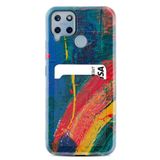 Kılıfland Realme C25S ile Uyumlu Kartvizitli Kartlıklı Silikon Kılıf, Ressam Sulu Boya Desenli