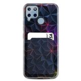 Kılıfland Realme C25s Kılıf, Kartvizitli Kartlıklı, Silikon, Renkli Prizmalar Desenli, Siyah