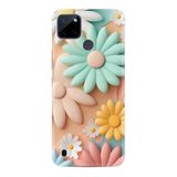 Kılıfland Realme C25Y ile Uyumlu Boutique Baskılı Çiçek Desenli Kılıf, Rengarenk