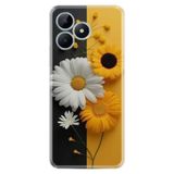 Kılıfland Realme C25Y ile Uyumlu Kılıf, Boutique Baskılı, Sarı Beyaz Çiçek Desenli