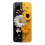 Kılıfland Realme C25Y ile Uyumlu Kılıf, Boutique Baskılı, Sarı Beyaz Çiçek Desenli