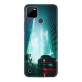 Kılıfland Realme C25Y ile Uyumlu Silikon Kılıf, Desen Özel Seri Night Cars, Yeşil