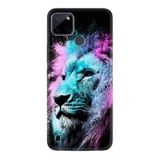 Kılıfland Realme C25y ile Uyumlu Silikon Kılıf, Desen Özel Seri, Pink Blue Leon