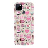 Kılıfland Realme C25Y ile Uyumlu Silikon Kılıf, Desenli Baskılı, Donut Flamingo, Renkli