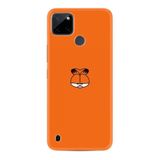 Kılıfland Realme C25Y ile Uyumlu Silikon Kılıf, Garfi Desen, Turuncu
