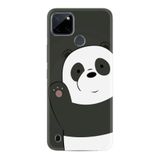Kılıfland Realme C25Y ile Uyumlu Silikon Kılıf, Hello Panda Desen, Siyah-Beyaz