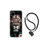 Kılıfland Realme C25Y ile Uyumlu Silikon Kılıf, İpli Boyun Askılı, Desenli, Leon Flowers