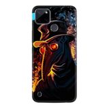 Kılıfland Realme C25y ile Uyumlu Silikon Kılıf, Karga Deseni, Siyah