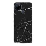 Kılıfland Realme C25Y ile Uyumlu Silikon Kılıf, Mermer Desenli, Siyah