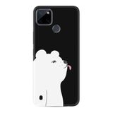 Kılıfland Realme C25Y ile Uyumlu Silikon Kılıf, Panda Desen, Siyah-Beyaz