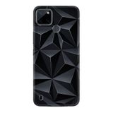 Kılıfland Realme C25Y ile Uyumlu Silikon Kılıf, Prizmalar Desen, Siyah