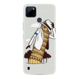 Kılıfland Realme C25Y ile Uyumlu Silikon Kılıf, Resimli Desenli Baskılı, Beyaz