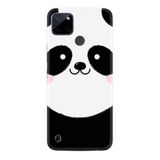 Kılıfland Realme C25Y ile Uyumlu Silikon Kılıf, Sevimli Panda Desen, Siyah-Beyaz