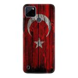 Kılıfland Realme C25Y ile Uyumlu Silikon Kılıf, Türk Bayrağı Desenli, Kırmızı