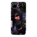 Kılıfland Realme C25Y Kılıf, Boutique Baskılı, Ay Pattern, Siyah