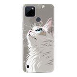 Kılıfland Realme C25Y Kılıf, Boutique Baskılı, Beyaz Kedi Desenli