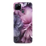 Kılıfland Realme C25Y Kılıf, Boutique Baskılı Çiçek Desenli, Mor