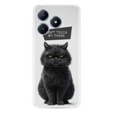 Kılıfland Realme C25Y Kılıf, Boutique Baskılı, Don't Touch Cat Tasarımı, Beyaz
