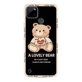 Kılıfland Realme C25Y Kılıf, Boutique Baskılı, Lovely Bear Desenli, Siyah
