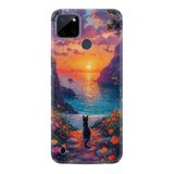 Kılıfland Realme C25Y Kılıf, Boutique Baskılı, Manzara Kedi Desenli, Renk96