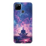Kılıfland Realme C25Y Kılıf, Boutique Baskılı Meditasyon Tasarımı, Mavi-Pembe
