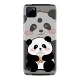 Kılıfland Realme C25Y Kılıf, Boutique Baskılı, Milkshake Panda Desenli, Gri