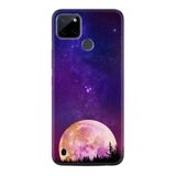 Kılıfland Realme C25Y Kılıf, Boutique Baskılı, Mor Ay ve Yıldız Tasarımı