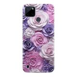 Kılıfland Realme C25Y Kılıf, Boutique Baskılı, Mor Güller, Resimli