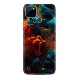 Kılıfland Realme C25Y Kılıf, Boutique Baskılı, Renk Cümbüşü, Turuncu-Turkuaz