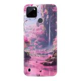Kılıfland Realme C25Y Kılıf, Boutique Baskılı Şelale Desenli, Renkli