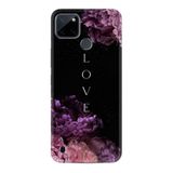 Kılıfland Realme C25Y Silikon Kılıf, Çiçek Desen, Love Flow Serisi, Siyah