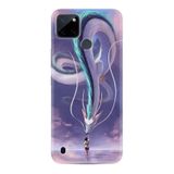 Kılıfland Realme C25Y Silikon Kılıf, Desen Özel Seri, Kız ve Ejderha, Renkli