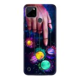 Kılıfland Realme C25Y Silikon Kılıf, Finger Planet Desen, Renkli