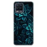 Kılıfland Realme C25Y Silikon Kılıf, Mistik Çiçekler Desen, Turkuaz