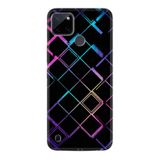 Kılıfland Realme C25Y Silikon Kılıf, Neon Geometrik Desen, Siyah
