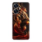 Kılıfland Realme C55 ile Uyumlu Boutique Baskılı Arslan Desenli Telefon Kılıfı, Siyah