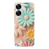Kılıfland Realme C55 ile Uyumlu Kılıf, Boutique Baskılı, Rengarenk Çiçek Desen