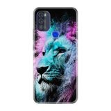 Kılıfland Reeder Max Pro 2021 ile Uyumlu Telefon Kılıfı, Desenli Baskılı, Silikon, Pink Blue Leon Figür