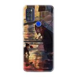 Kılıfland Reeder Max Pro ile Uyumlu Desenli Baskılı Telefon Kılıfı, Figür Kız ve Kedi, Silikon