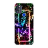 Kılıfland Reeder Max Pro ile Uyumlu Telefon Kılıfı, Desenli Baskılı, Butterfly Neon, Silikon