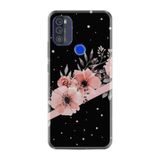 Kılıfland Reeder Max Pro ile Uyumlu Telefon Kılıfı, Desenli Baskılı, Çiçek Figürlü, Siyah, Silikon