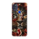 Kılıfland Reeder Max Pro ile Uyumlu Telefon Kılıfı, Desenli Baskılı, Çiçek ve Kaplan Figürlü, Silikon, Renkli