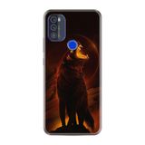 Kılıfland Reeder Max Pro ile Uyumlu Telefon Kılıfı, Desenli Baskılı, Fire Wolf Figür, Silikon, Siyah