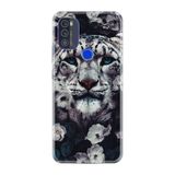 Kılıfland Reeder Max Pro ile Uyumlu Telefon Kılıfı, Desenli Baskılı, Kar Leoparı Çiçek Figürlü, Silikon
