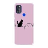 Kılıfland Reeder Max Pro ile Uyumlu Telefon Kılıfı, Desenli Baskılı, Kedi ve Kalp Figürlü, Pembe, Silikon