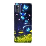 Kılıfland Reeder Max Pro ile Uyumlu Telefon Kılıfı, Desenli Baskılı, Kelebek Çiçek Figürlü, Mavi