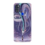 Kılıfland Reeder Max Pro ile Uyumlu Telefon Kılıfı, Desenli Baskılı, Kız ve Ejderha Figürlü, Silikon, Mor