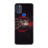 Kılıfland Reeder Max Pro ile Uyumlu Telefon Kılıfı, Desenli Baskılı, Kurt ve Ay Yıldız Figürlü, Siyah