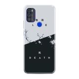 Kılıfland Reeder Max Pro ile Uyumlu Telefon Kılıfı, Desenli Baskılı, Life and Death Figür, Silikon, Beyaz-Siyah